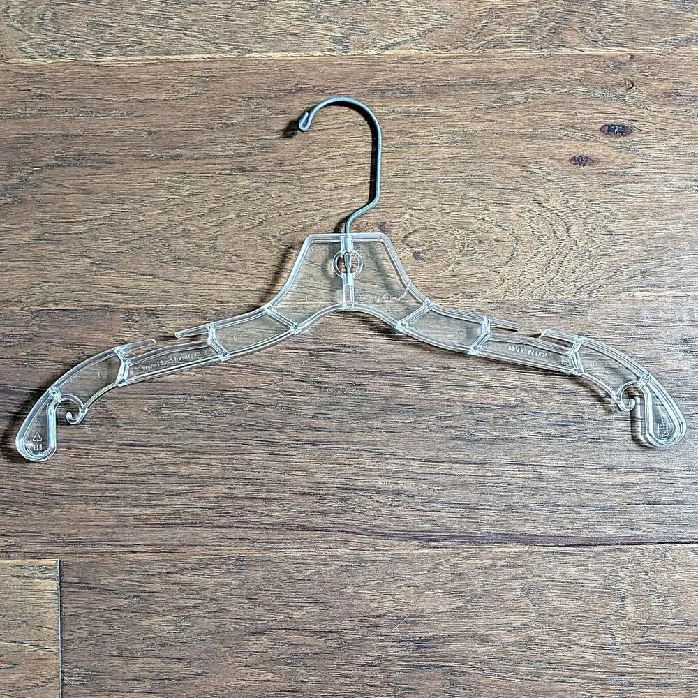 Vintage Clear Plastic Clothes Hangers Lot of 12